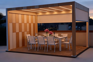 Pergola Elettrica da Esterno Personalizzata in Alluminio, Ecologica e Impermeabile, con Doppio Vetro Temperato per Giardino e Soggiorno - Product Image 2
