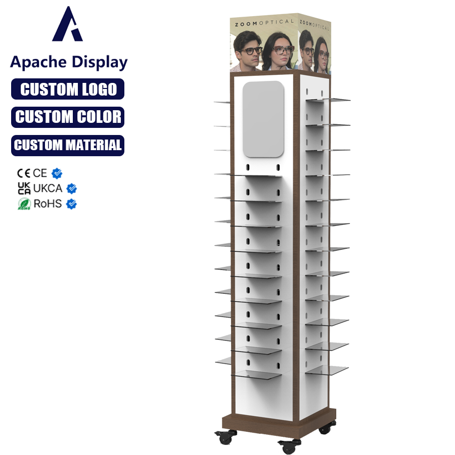 Apache Custom Metal Sunglasses Display Rack for Optical Boutiques, Fashion Retail Stores and Supermarket Eyewear Departments — view 4