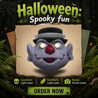 Masque de fête réaliste en PVC écologique et imperméable pour adultes, idéal pour le Jour des Morts et les remises de diplômes, parfait pour le cosplay d'Halloween