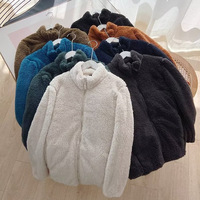 Veste Polaire Col Montant Personnalisée OEM de Haute Qualité, Décontractée et Chaude pour l'Hiver, Grande Taille avec Motif Ours en Peluche Brodé pour Homme