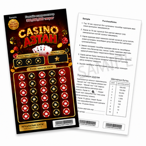 Factory Custom Full Color Patterns Digital Printing Lottery Ticket High Security Variable Data Scratch Lottery Card - Product Image 2