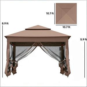 ศาลาพักผ่อนกลางแจ้งแบบพับได้ทันสมัยพร้อมโครงเหล็ก สีดำ สีน้ำตาล ทนทาน กันน้ำ เฟอร์นิเจอร์กลางแจ้ง - Product Image 3