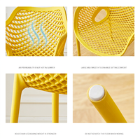 Nouvelle chaise sans accoudoirs en plastique épaissi, style design, dossier creux, minimaliste, empilable, pour salle à manger, extérieur, jardin et loisirs