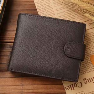 Free Sample cheap black compact <b>small</b> thin pure handmade leather <b>wallets</b> for <b>men</b> - Product Image 2