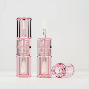 7ml tùy chỉnh màu Hồng rõ ràng ưa thích dễ thương độc đáo đôi kết thúc môi men với hai bàn chải que rỗng lastic Lip Gloss Ống - Product Image 3