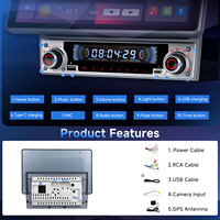 Autoradio Android Podofo Slim 10,1 pouces avec écran rotatif Incell, 4+64 Go, CarPlay/Android Auto sans fil, double bouton pour voitures universelles