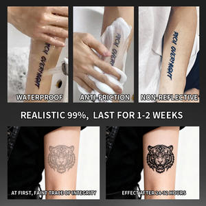 Tatuaje Temporal de <span class=keywords><strong>Cabeza</strong></span> de Tigre Dominante, Tatuaje Semipermanente Impermeable con Duración de 2 Semanas, Pegatinas de Tatuaje Herbal Realistas - Product Image 5