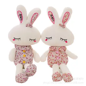 Dibujos animados encantadores lindos juguetes de peluche conejo blanco hermosas muñecas de trapo almohada de conejo