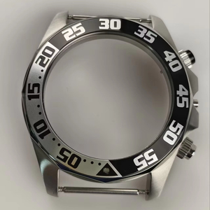 C250106 48.5*54MM Boîtier de montre sport pour homme en acier inoxydable 316L, doté d'un <span class=keywords><strong>design</strong></span> de <span class=keywords><strong>lunette</strong></span> noire dynamique unique, 5 ATM - Product Image 1