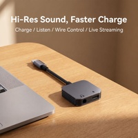 2 in 1 Headphone Adapter USB C PD 60W Fast Charging Digital Audio Adapter Converter DAC Type-C Hub
