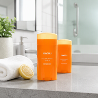 Tube de déodorant en plastique personnalisé de 15 ml, 30 ml, 50 ml, 75 ml, couleur orange, pour emballage de bâtonnets de déodorant