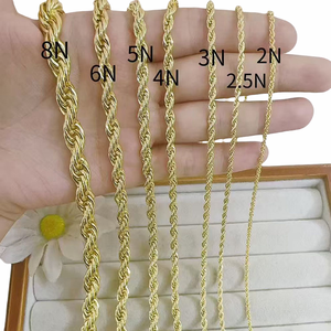 BCL1305 أزياء صغيرة لذيذ 18 قيراط مطلية بالذهب حبل تويست كل يوم جاهزة سلاسل قلادة الانتهاء - Product Image 3