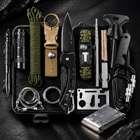 Kit de survie en plein air : boîte à outils, trousse de premiers secours, couverture d'urgence, boussole pour l'aventure, les voyages, la voiture et l'autonomie