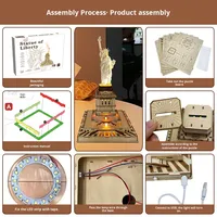 Puzzle 3D en bois, modèle de construction, Statue de la Liberté, assemblage artisanal, bricolage, jouet éducatif, peut s'illuminer, 101-500 pièces