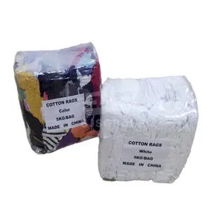 Lint Free Cut reused Industrial cleaning cloth cotton white t shirt rags marine cotton wiping rags sweat shirt rags