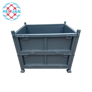 Conventional Cargo Pallet Returnable Foldable Metal Container Warehouse Storage Cage Turnover Box