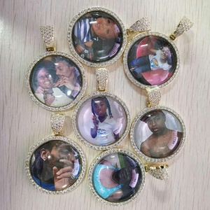 Nouveaux Colliers Médaillons Personnalisés Zircon Cubique Effet Glacé pour Photos, Chaînes Cordon Bijoux Cadeaux Pendentif Collier <span class=keywords><strong>Photo</strong></span> - Product Image 4