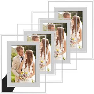 <b>5x7</b>" Glass Photo <b>Frame</b> with Sparkling Crystal Border Customized Color & Eco-Friendly Design for Home Decor - Product Image 1