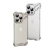 Coque de téléphone sans monture en métal pour Iphone 13 14 15 Pro Max Plus housse de protection en alliage de titane Alien en aluminium pour IPHONE 13 14 15 Promax