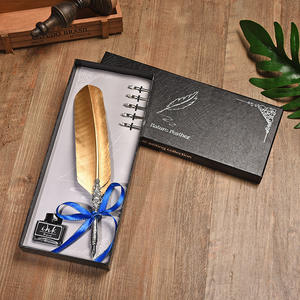 European Vintage Feather <b>Pen</b> Set 0.5 mm Writing Width Durable Metal Material Business <b>Gift</b> <b>Box</b> - Product Image 3