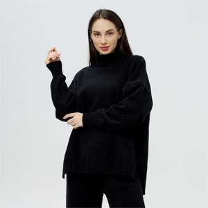 Maglione Oversize a Collo Alto con Spacco per <span class=keywords><strong>Donna</strong></span>, Alta Qualità, Stile Russo Invernale, Produzione ODM 2026 - Product Image 2