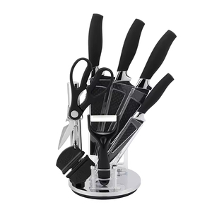 2025 High Quality Stainless Steel Chef Bread Carving Utility Paring <strong>Kitchen</strong> Knives Handmade 8-Piece ABS Handle Block Set - Product Image 2