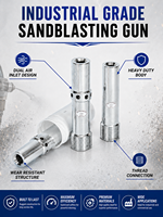 Pistolet de sablage à double aspiration d'air, outil pneumatique abrasif robuste pour l'élimination de la rouille et de la peinture