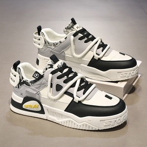 2025 Summer Men's Breathable Mesh Lace-Up White Thick-Soled <b>Height</b> <b>Increasing</b> Running <b>Shoes</b> Sneakers - Product Image 4