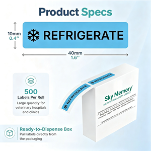 Étiquette personnalisée avec logo pour <span class=keywords><strong>pharmacie</strong></span>, 500/rouleau, vente en gros, médicaments vétérinaires, autocollant codé par couleur de qualité clinique - Product Image 2
