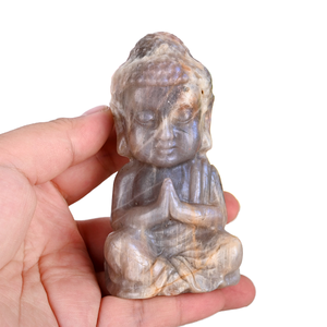 Statue <span class=keywords><strong>de</strong></span> Bouddha en cristal sculptée à <span class=keywords><strong>la</strong></span> main, <span class=keywords><strong>Pierre</strong></span> <span class=keywords><strong>de</strong></span> <span class=keywords><strong>lune</strong></span> bleue, Artisanat <span class=keywords><strong>de</strong></span> méditation pour <span class=keywords><strong>la</strong></span> décoration intérieure - Grande Vente - Product Image 1