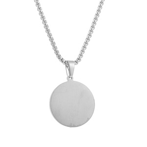 Collier Viking Guide en acier inoxydable, pendentif rond avec motif de runes pour hommes et femmes, couleur argent, chaîne de 3.0x60cm - Product Image 3