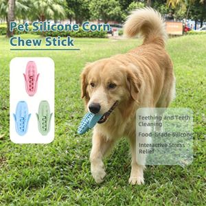 Jouet à mâcher pour chien en silicone de qualité alimentaire, mignon et durable, bâtonnet de dentition en forme de maïs pour le nettoyage des dents, utilisation intérieure/extérieure, jouet pour animaux de compagnie pour chiens - Product Image 2