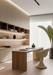 ตู้หนังสือไม้เนื้อแข็งฝรั่งเศสตู้หนังสือแสดงที่บ้านสำนักงานห้องนั่งเล่นเฟอร์นิเจอร์และห้องสมุด - Product Image 3