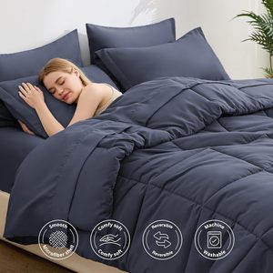 Juego de Edredón Alternativo de Lujo con Funda de Algodón, Suave, Lavable, Ecológico, Relleno de Fibra de Poliéster Transpirable, para Hotel y Hogar - Product Image 6