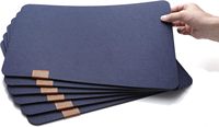 Acheter en vrac pas cher nouvelle table à manger de bureau de luxe bleu marine de haute qualité sous-verres lavables sets de table en feutre napperons en tissu