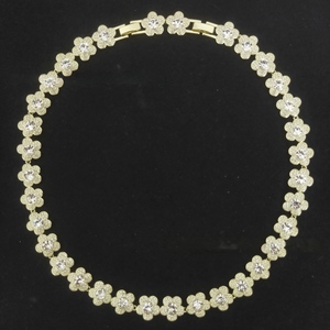 Collier Fleur Capsule Entièrement Sertie de Diamants, <span class=keywords><strong>Parure</strong></span> de Bijoux en Zircon Romantique et Luxueuse, Cadeau de Soirée Haut de Gamme - Product Image 2
