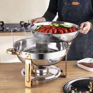 Party Wedding Circular <b>Candle</b> <b>Food</b> <b>Warmer</b> for Hotel 2026 Best Selling Alcohol Heating Silver 9L Energy Efficiency A++ - Product Image 6