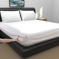 Offre Spéciale 100% coton Drap housse De Luxe Blanc Literie Drap housse Avec élastique pour la maison Hôtel