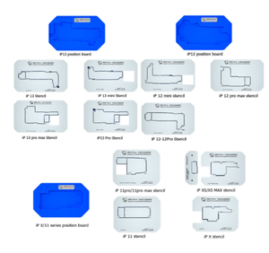 Mécanicien IBGA 12 Pro 10 en 1 BGA Reballing Stencil Platform pour <span class=keywords><strong>iPhone</strong></span> X <span class=keywords><strong>11</strong></span> 12 13 Pro Max Motherboard Middle Rework Template - Product Image 6