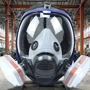 หน้ากากป้องกันสารเคมีแบบครึ่งหน้า รุ่น Industrial JG 6800 ใช้ซ้ำได้ ป้องกันฝุ่นละอองและสารเคมี พร้อมวาล์วระบายอากาศ ปรับได้ - Product Image 2