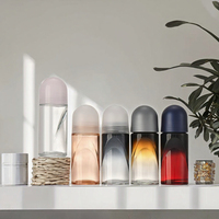 Flacon roll-on en verre de 50 ml pour déodorant avec diffuseur à bâtonnets, vente en gros, rechargeable, emballage de voyage, conteneur personnalisable, logo sur mesure, MOQ 10000 pièces