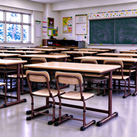 Bureau et chaise d'étudiant deux places pour collège, table d'école pour deux, tables d'art scolaires, mobilier de salle de classe, laboratoire informatique, atelier d'artisanat