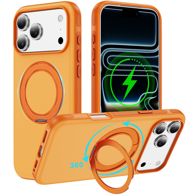 New Hybrid Phone Case Strong Magnetic Stand Shockproof 360 Protection TPU PC Cover 7 Colors Sports Car Design for 17 Pro