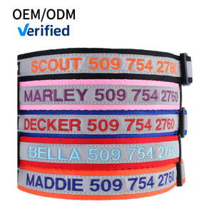 Collar Personalizado para Perro Bordado con Nombre de Mascota y Número de Teléfono en Negro para Perros Machos y Hembras Ajustable Grande - Product Image 1