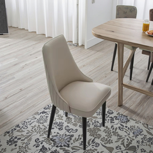 Sillas de Comedor Nórdicas Modernas Más Vendidas, Respaldo de Cuero y Metal, Patas de Acero al Carbono, Cuero Impermeable, Estructura Resistente, Asiento Acolchado - Product Image 2