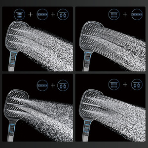 Jboyun Shower Head <b>Set</b> <b>Square</b> Adjustable Spray Massage Rain Shower Portable 220352 - Product Image 4