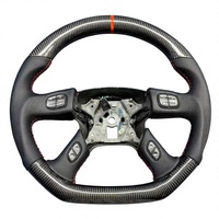 Volant en cuir perforé de qualité supérieure en fibre de carbone en forme de D pour Humme/r H2 SUT SUV 2003-2009, modification intérieure