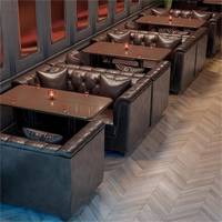 Ensemble table et chaises de bar à whisky américain sur mesure, meubles en bois massif rétro et canapé pour restaurants occidentaux, cafés et salons