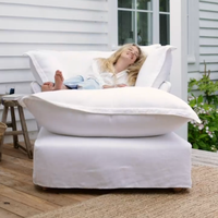Europäisches Klassisches Designer-Sofa, Superweich, Breites Schlafsofa mit Steinmuster-Bezug aus Leinenstoff für Wohnzimmer