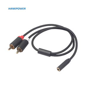 铝合金外壳<span class=keywords><strong>2</strong></span>合1 3.5毫米母对<span class=keywords><strong>2</strong></span> <span class=keywords><strong>RCA</strong></span>公功率放大器低音炮音频适配器电缆 - Product Image 2